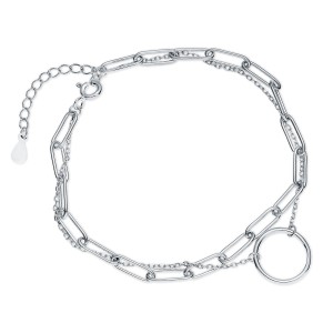 Bratara argint cu lantisor dublu DiAmanti Z1831BR-DIA (Argint 925‰ 3,1 g.)